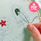 Christmas Mittens Hoop Embroidery Pattern PDF