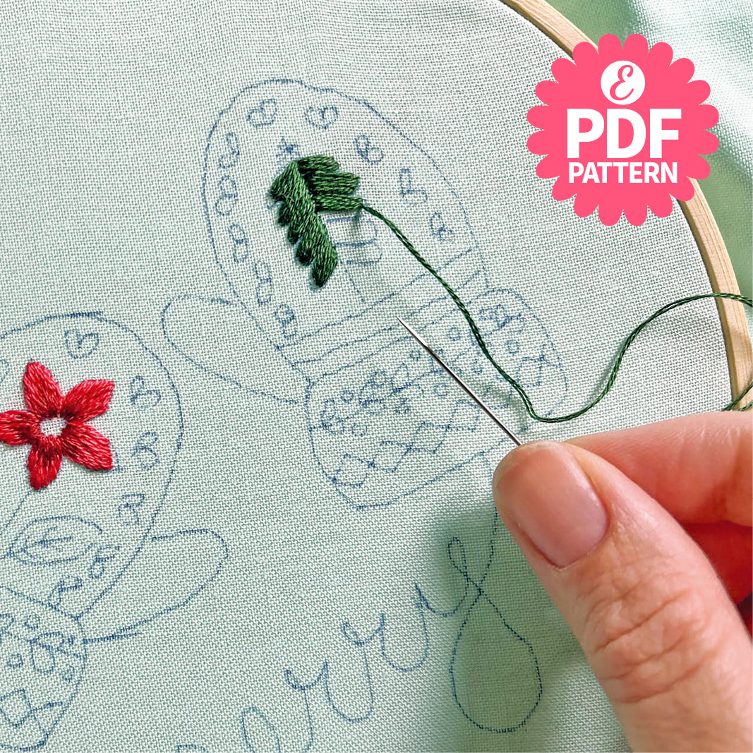 Christmas Mittens Hoop Embroidery Pattern PDF