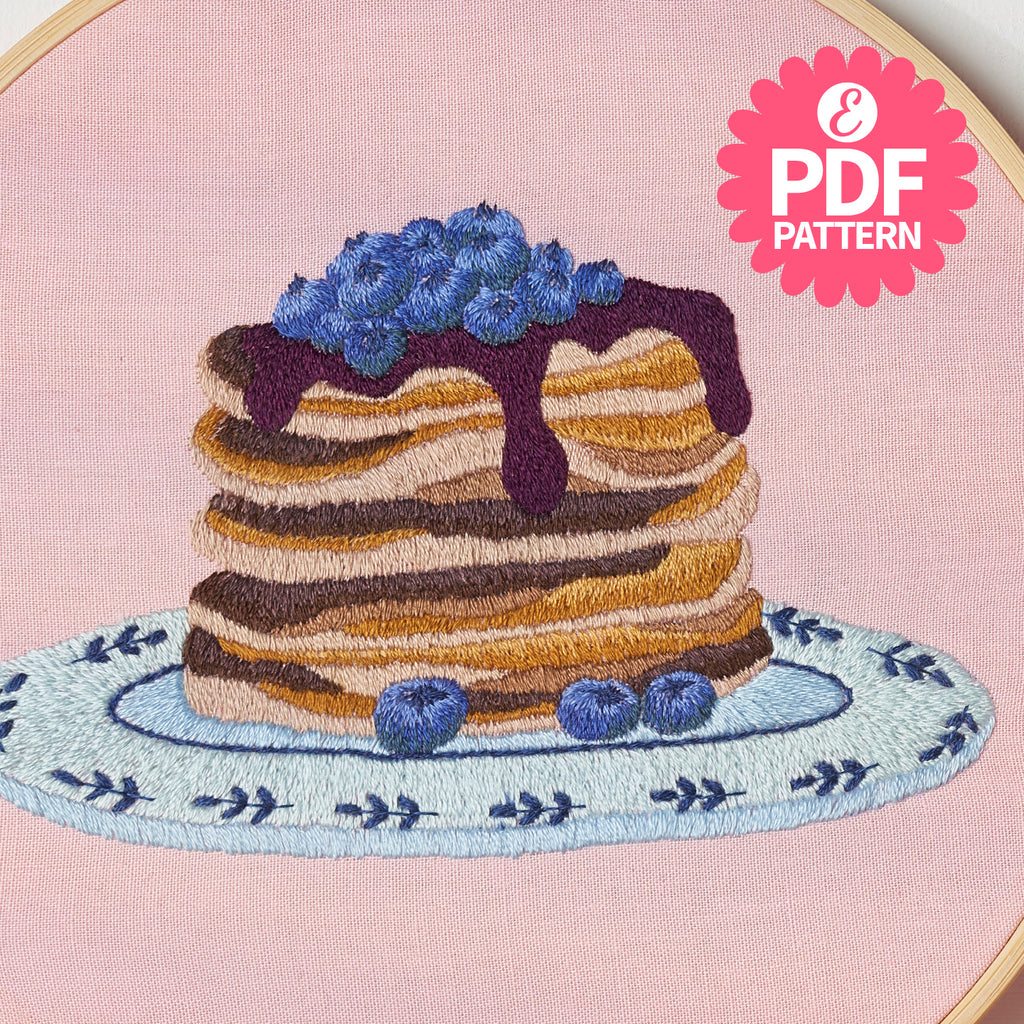 Pancake Stack Hoop Embroidery Pattern PDF