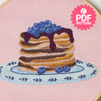 Pancake Stack Hoop Embroidery Pattern PDF