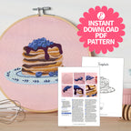 Pancake Stack Hoop Embroidery Pattern PDF