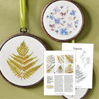 Pressed Flower Hoop Embroidery Pattern PDF