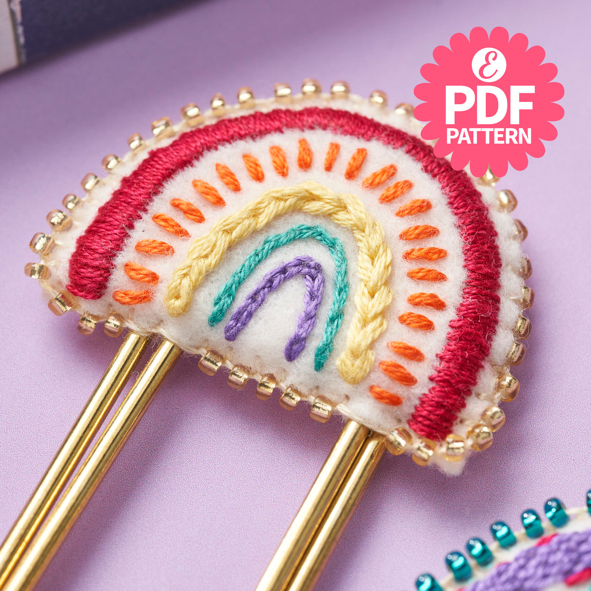 Rainbow Paper Clip Decals Embroidery Motifs Pattern PDF