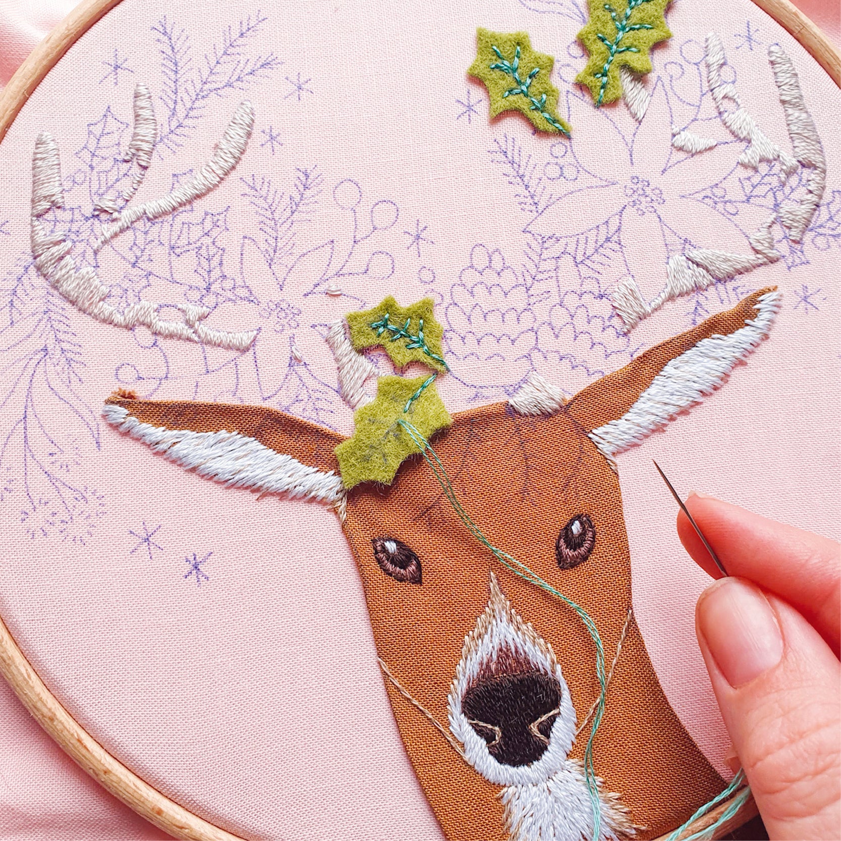 Reindeer Hoop Embroidery Pattern PDF