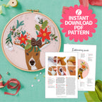 Reindeer Hoop Embroidery Pattern PDF