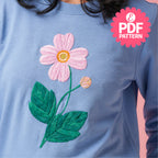 Easy floral motif embroidery pattern PDF