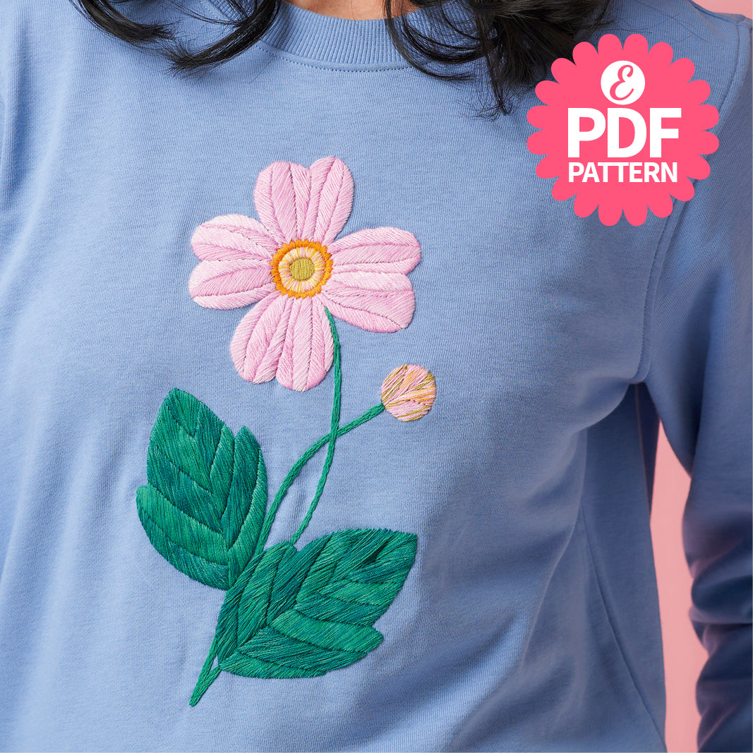Easy floral motif embroidery pattern PDF