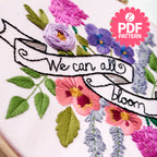 International Women's Day Embroidery Hoop Pattern PDF