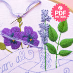 International Women's Day Embroidery Hoop Pattern PDF