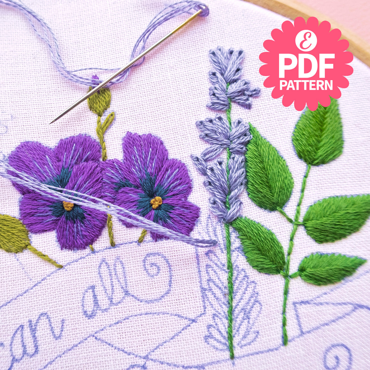 International Women's Day Embroidery Hoop Pattern PDF