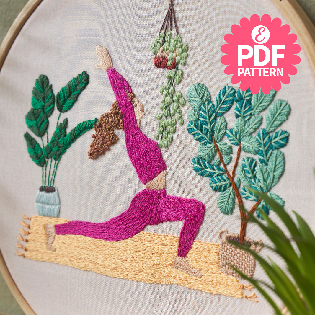 Yoga hoop embroidery pattern PDF