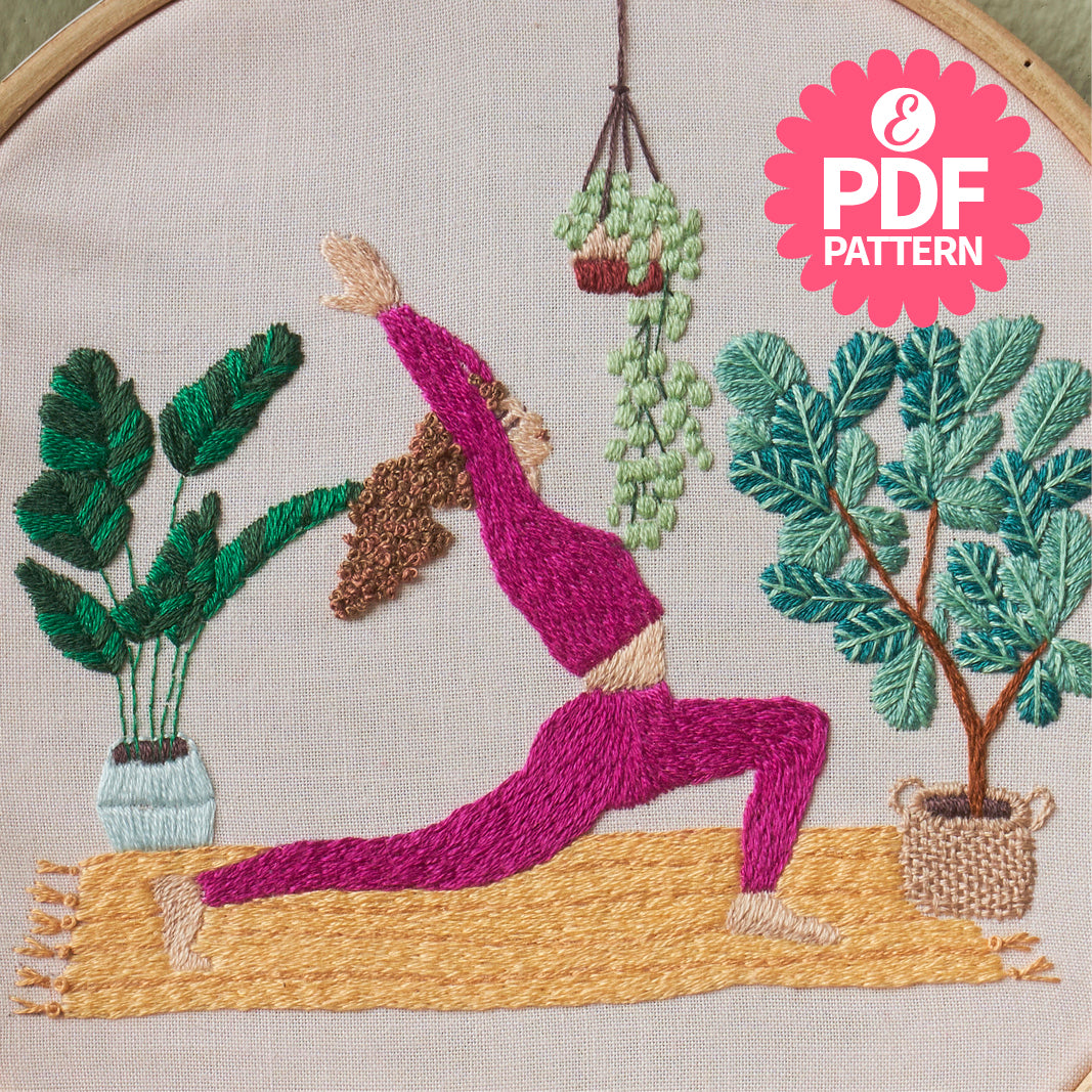 Yoga hoop embroidery pattern PDF