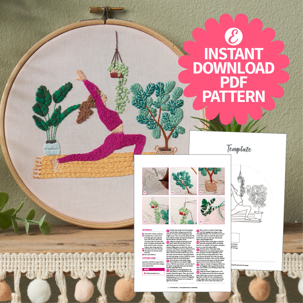 Yoga Hoop Embroidery Pattern PDF