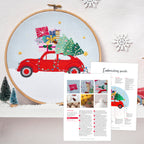 Driving Home for Christmas Embroidery Hoop Pattern PDF
