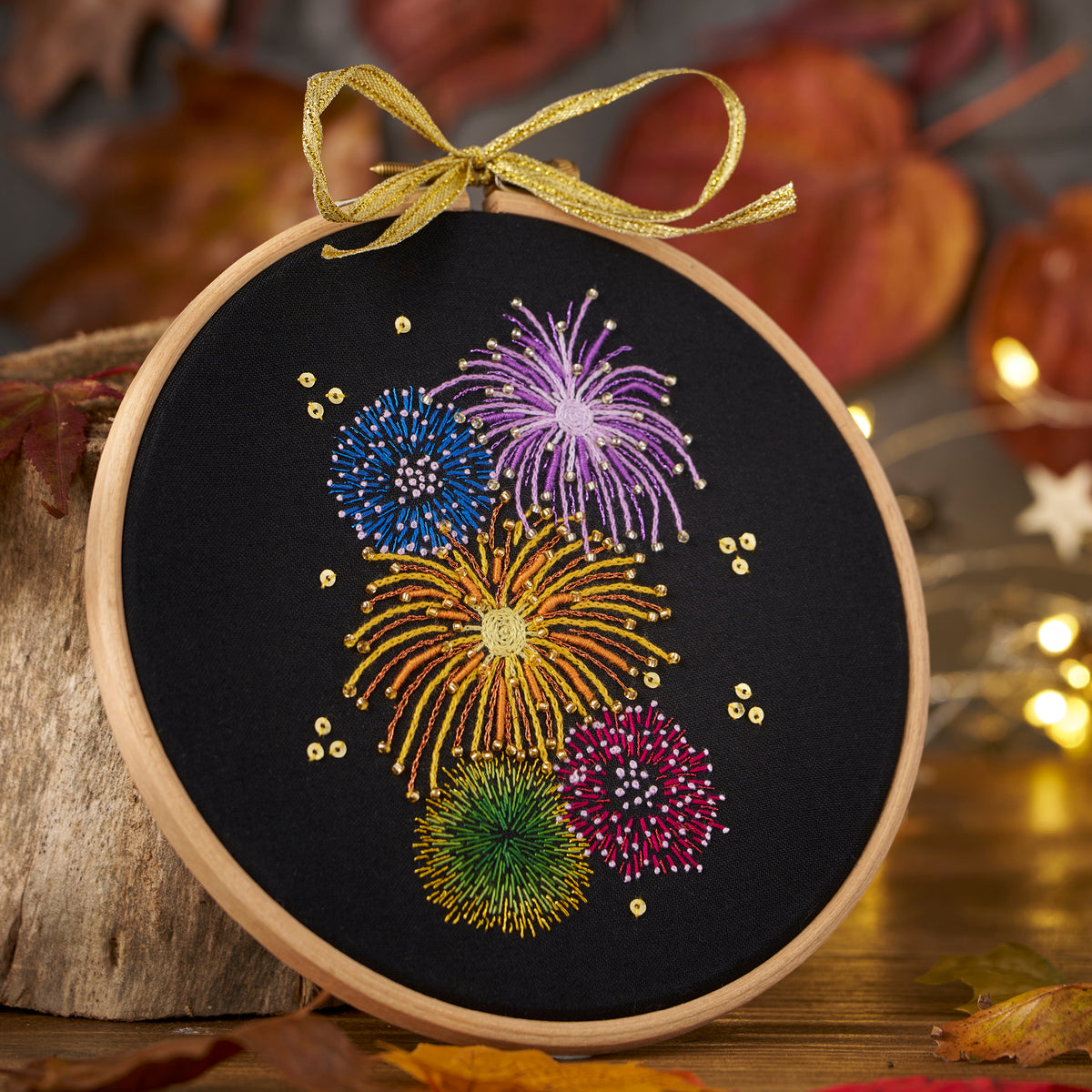 Firework Embroidery Hoop Pattern PDF by Jenni Davis – Gathered