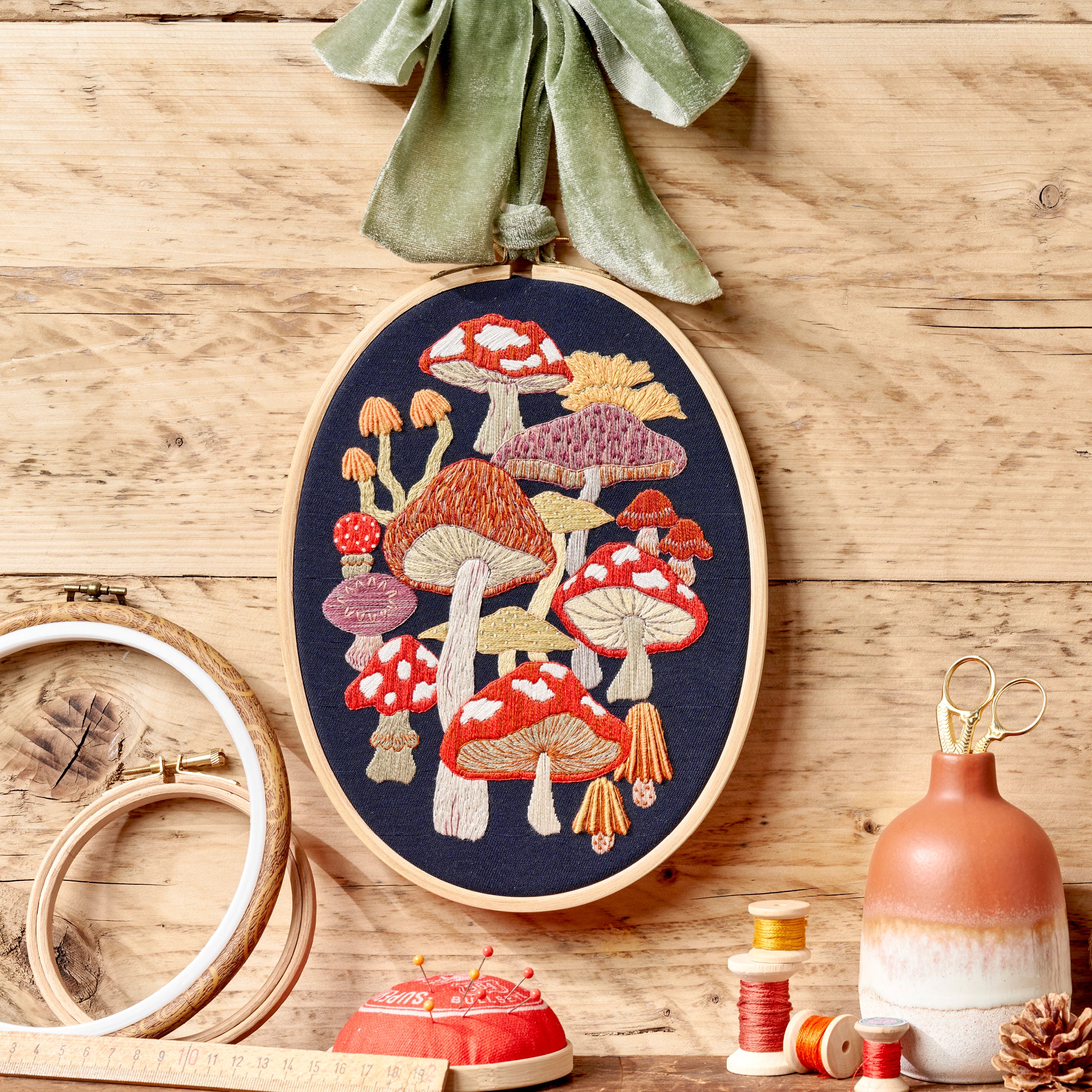 Magical Mushroom Embroidery Hoop Pattern PDF