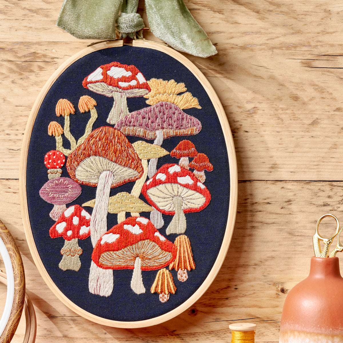 Magical Mushroom Embroidery Hoop Pattern PDF