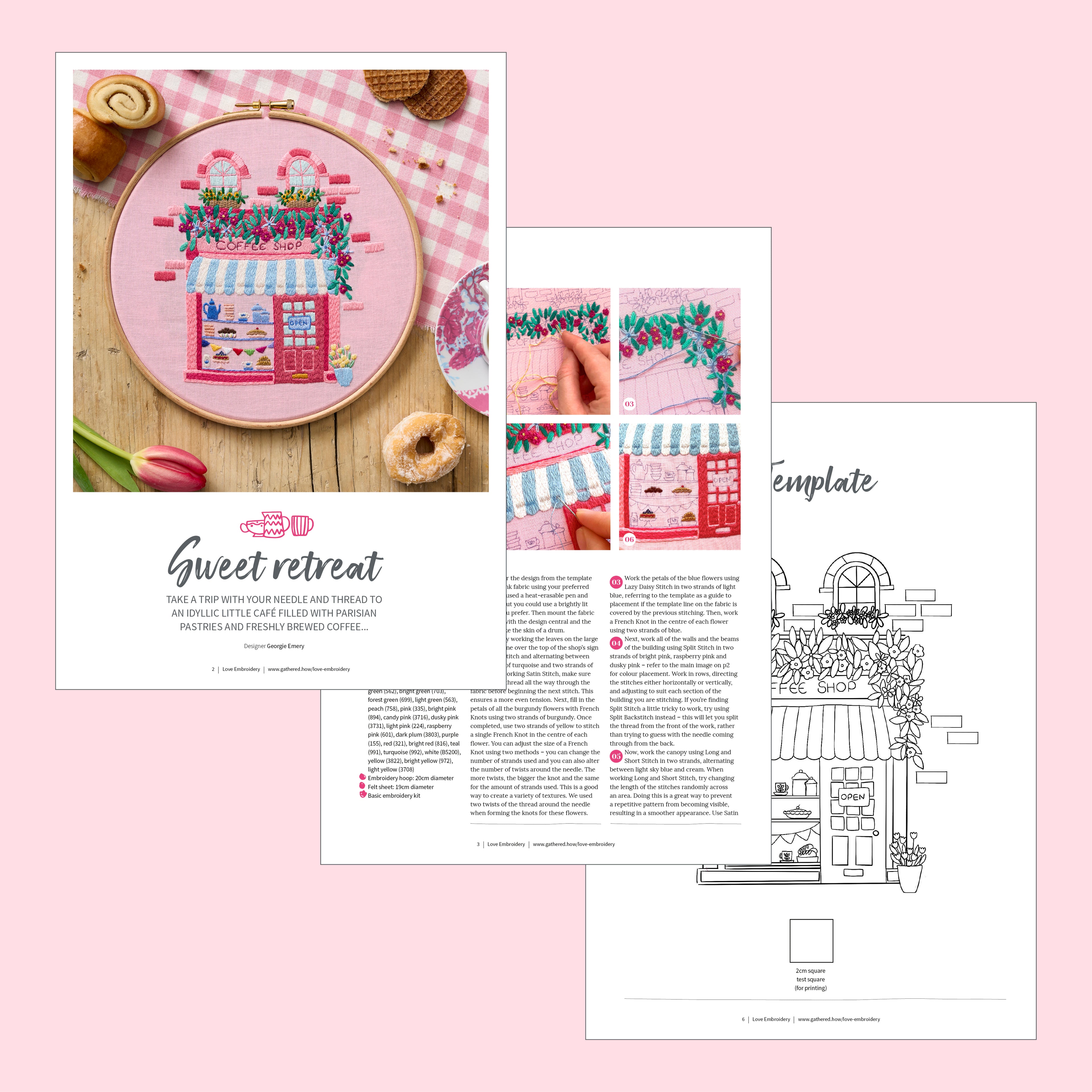 Coffee Shop Embroidery Hoop Pattern PDF