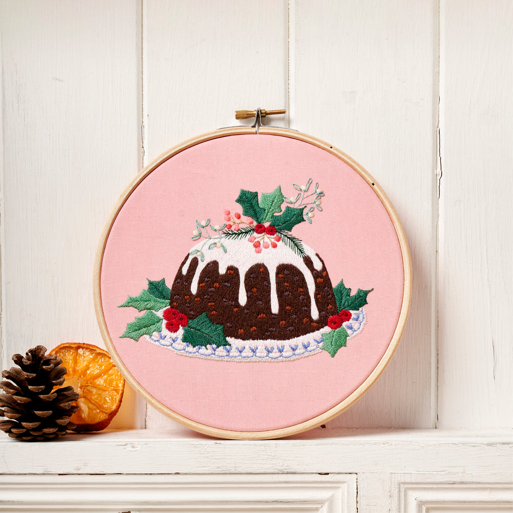 Christmas Pudding Embroidery Hoop Pattern PDF