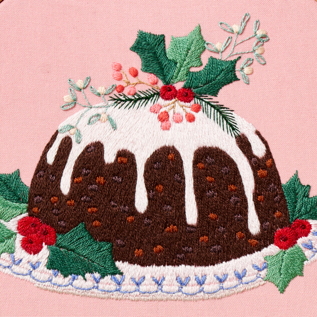 Christmas Pudding Embroidery Hoop Pattern PDF