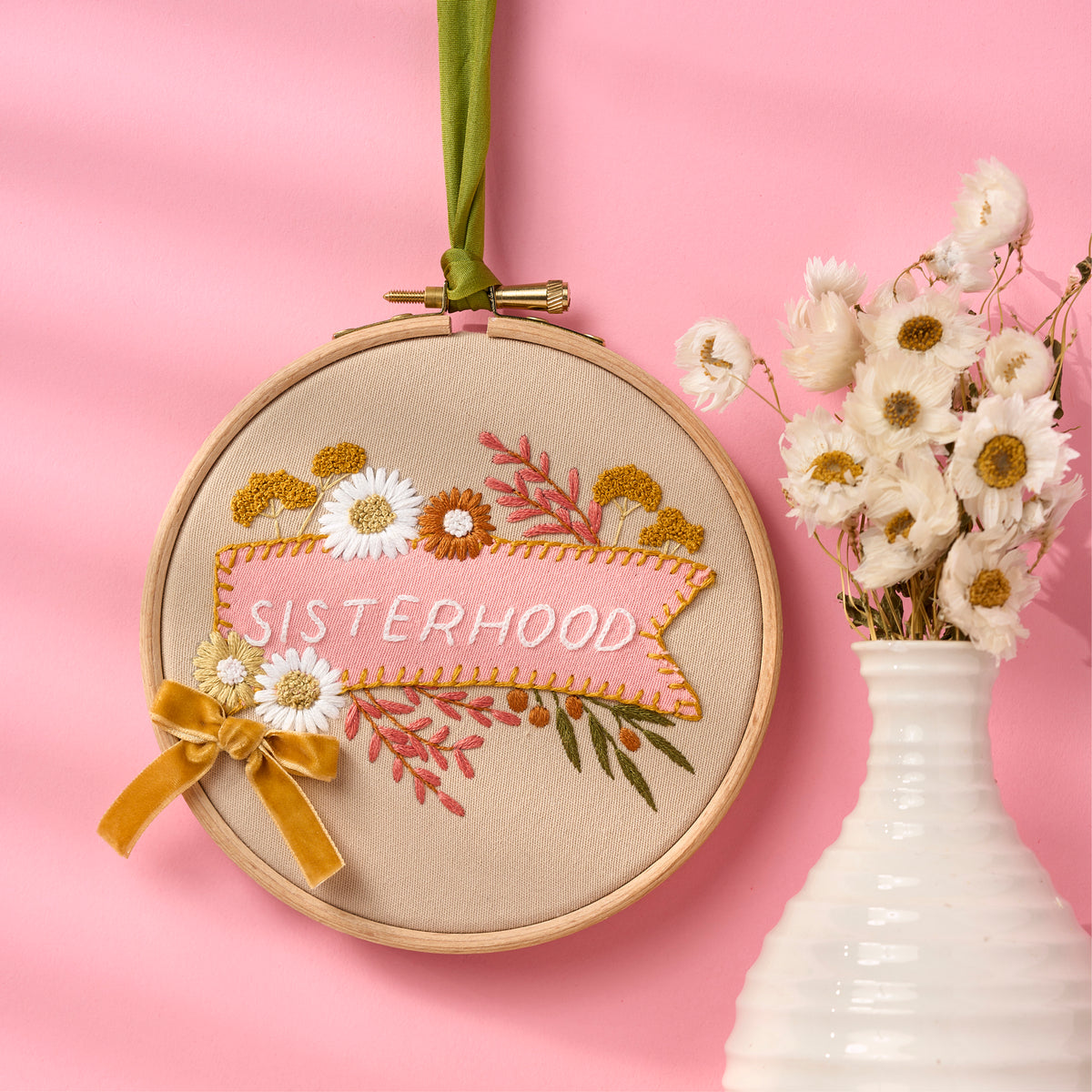 Sisterhood International Women's Day hoop embroidery pattern PDF