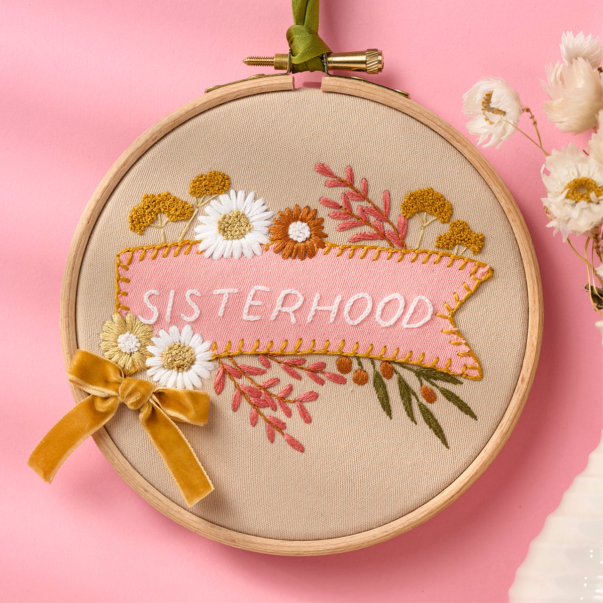 Sisterhood International Women's Day hoop embroidery pattern PDF