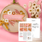 Sisterhood International Women's Day hoop embroidery pattern PDF