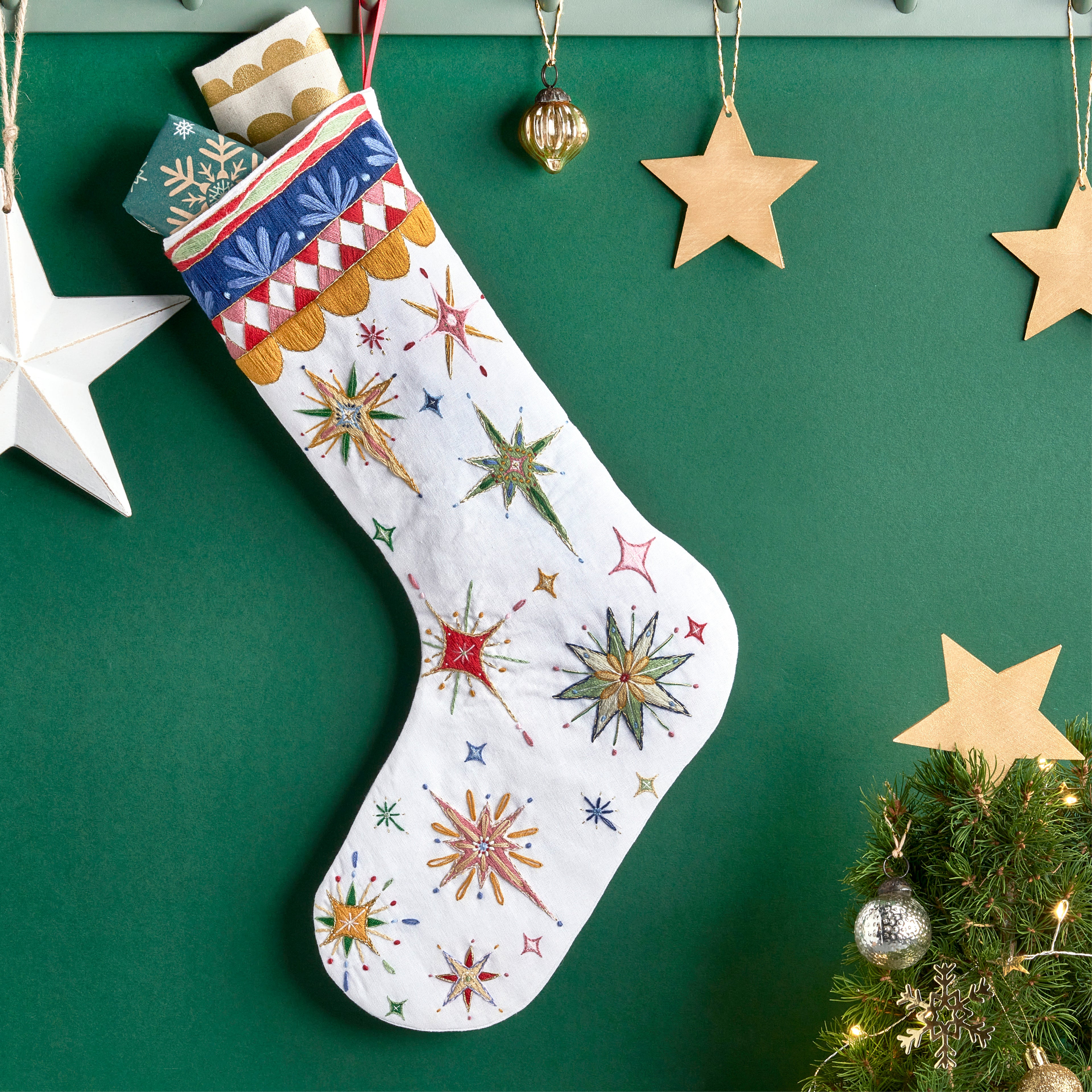 Celestial Stocking Embroidery Pattern PDF