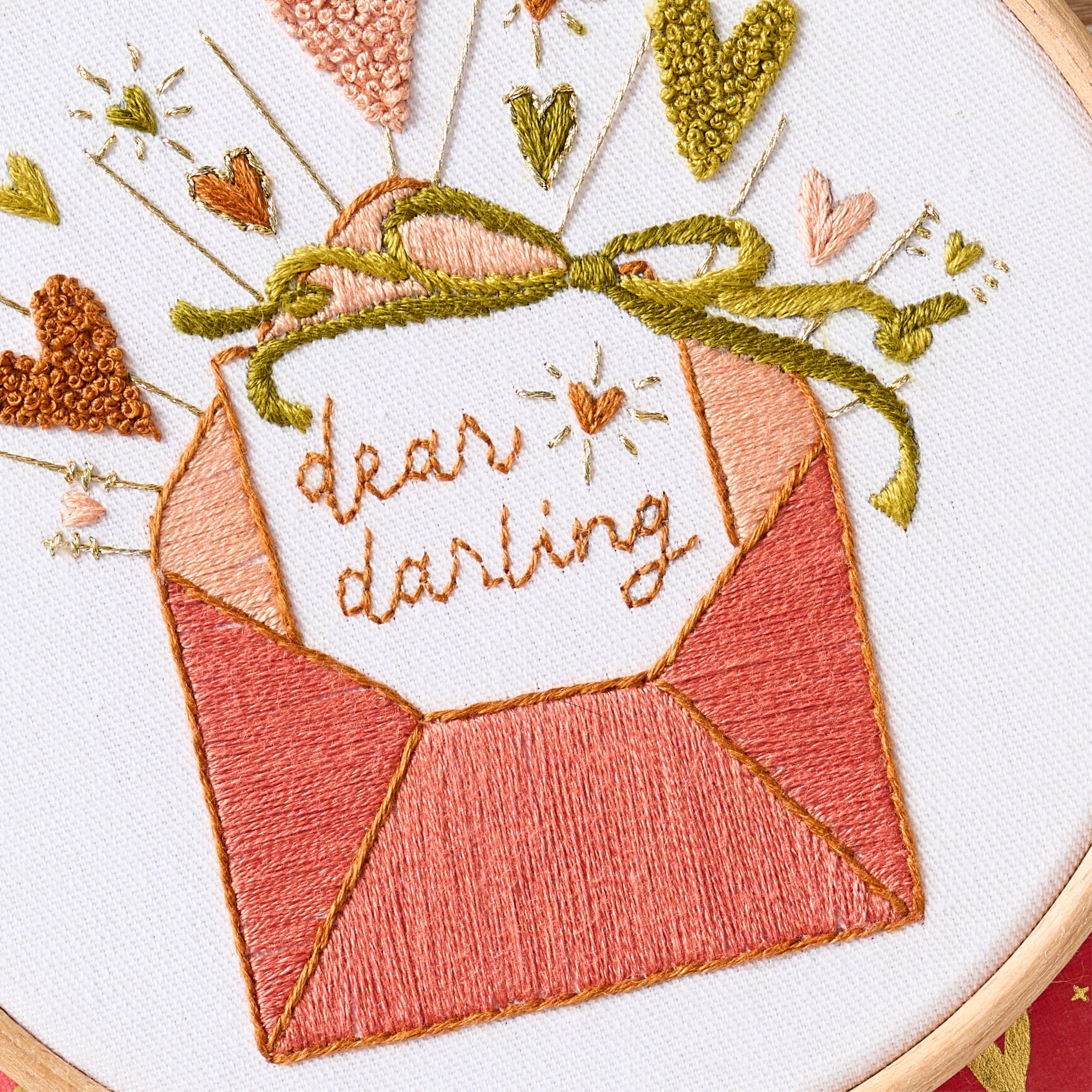 Dear Darling Valentine's Hoop Embroidery Pattern PDF