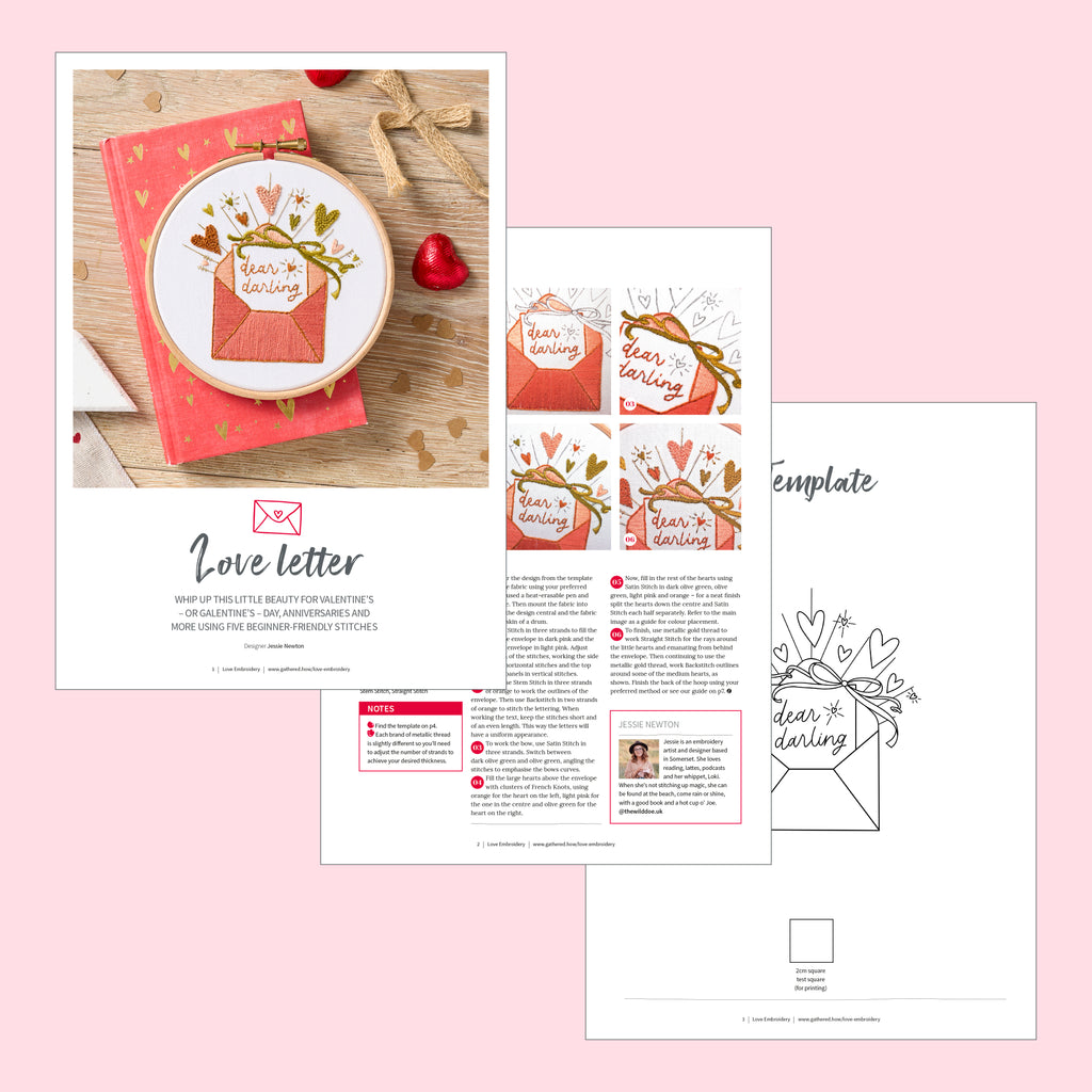 Dear Darling Valentine's Hoop Embroidery Pattern PDF