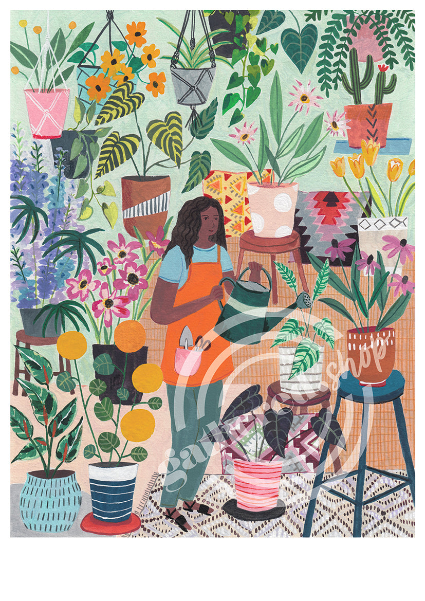 'Plant Lady' Digital Art Print PDF by Miranda Sofroniou