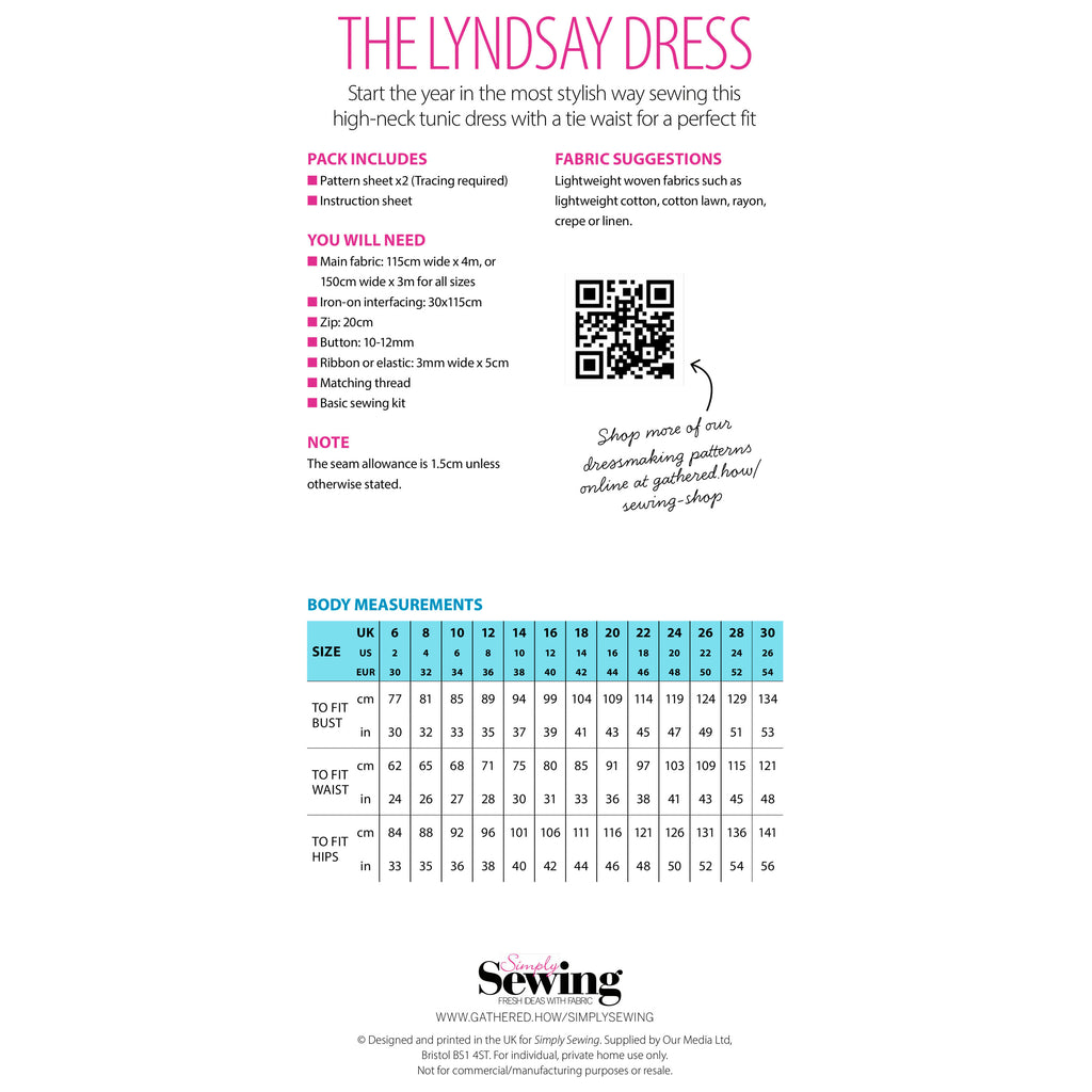 Lyndsay Dress Sewing Pattern PDF