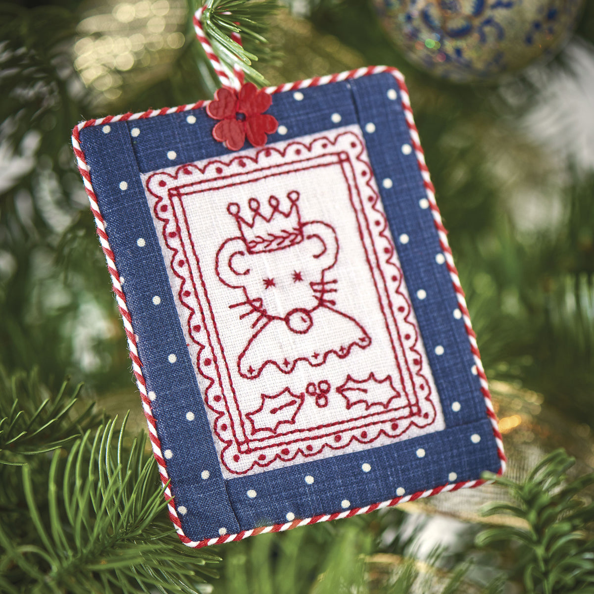 Redwork Tree Decorations Embroidery Pattern PDF