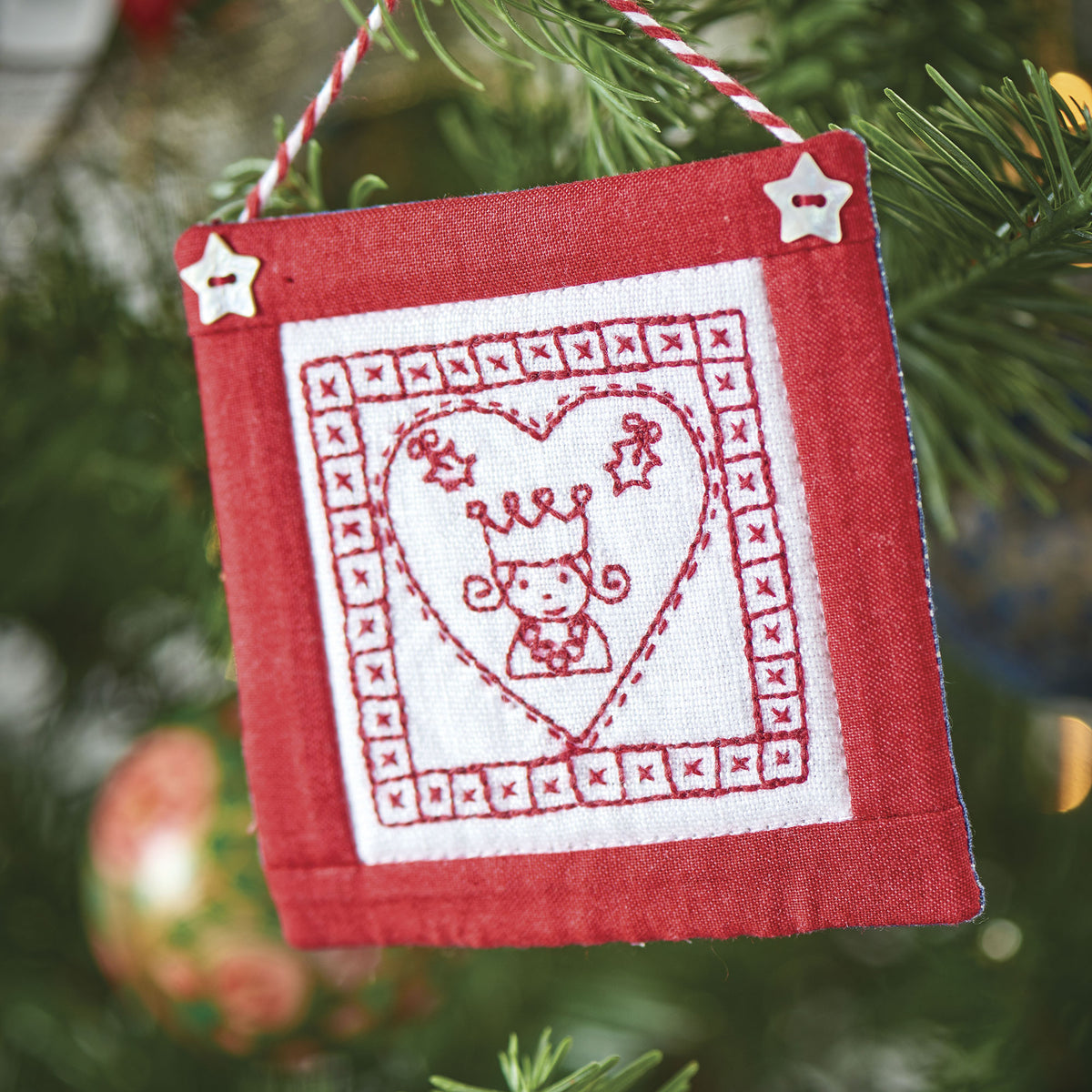 Redwork Tree Decorations Embroidery Pattern PDF