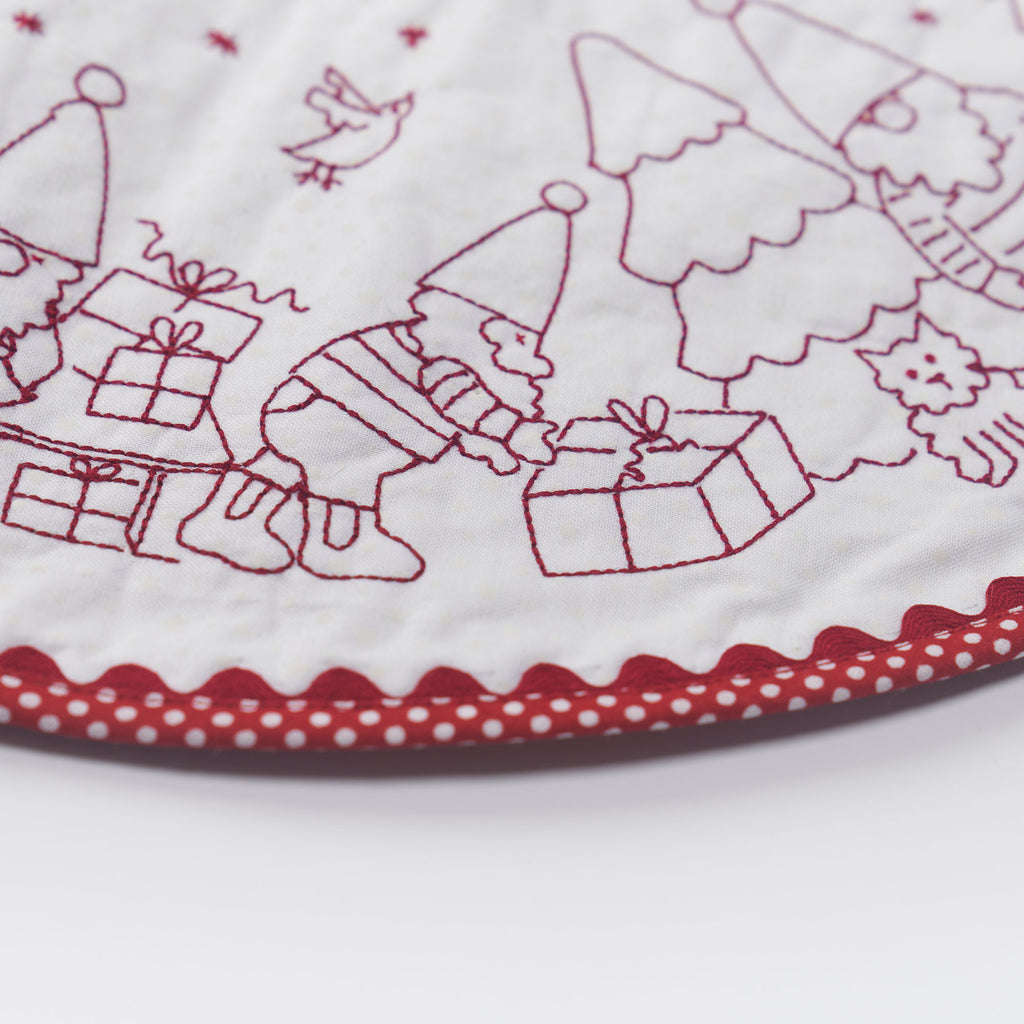 Redwork Candle Mat Embroidery Pattern PDF