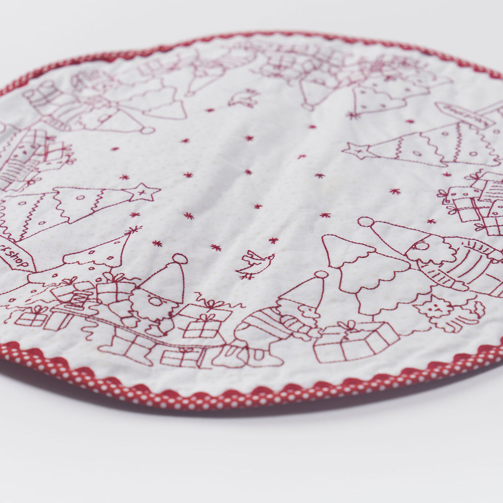 Redwork Candle Mat Embroidery Pattern PDF