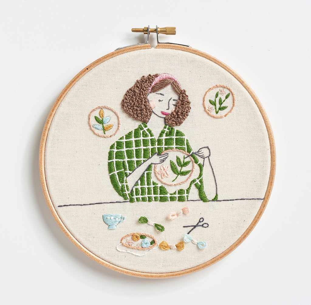 Mindful Embroidery Portrait Hoop Embroidery Pattern PDF