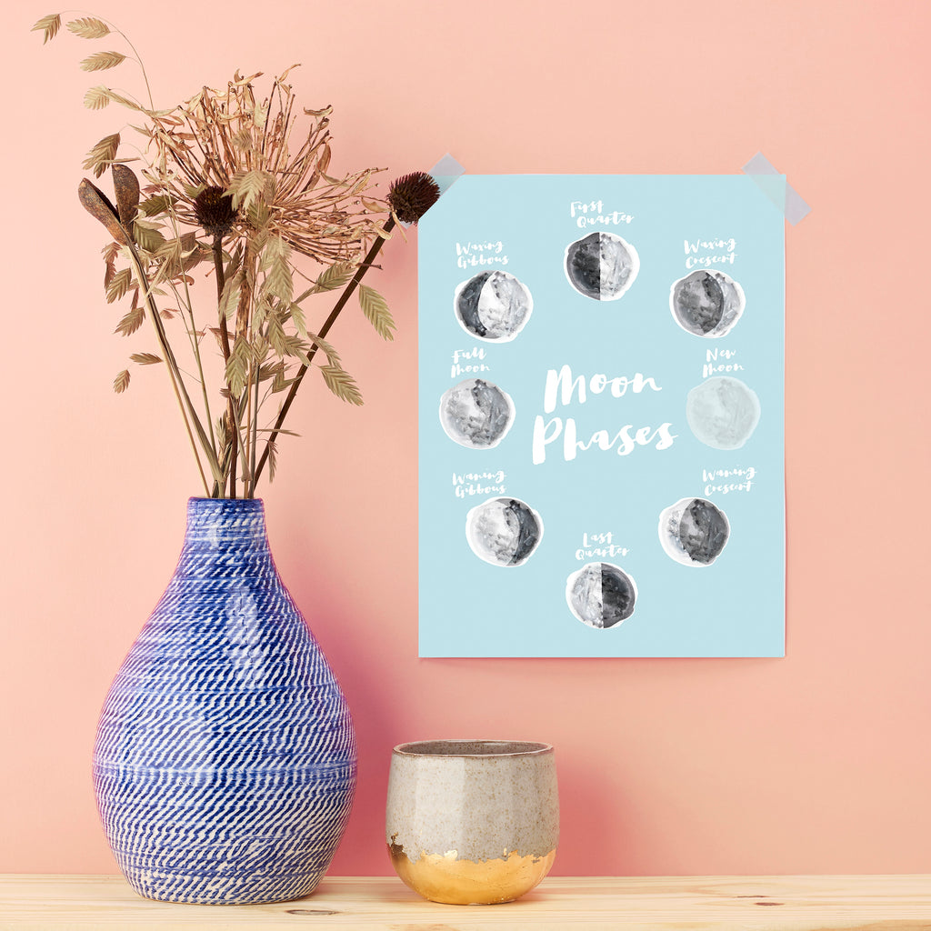 'Moon Phases' Digital Art Print PDF by Becki Clark