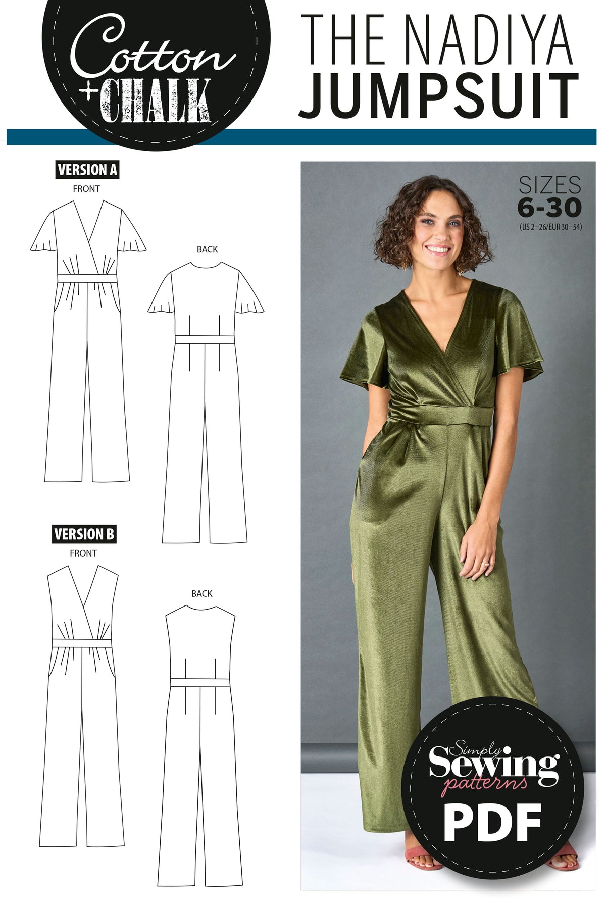 Nadiya Jumpsuit Sewing Pattern PDF