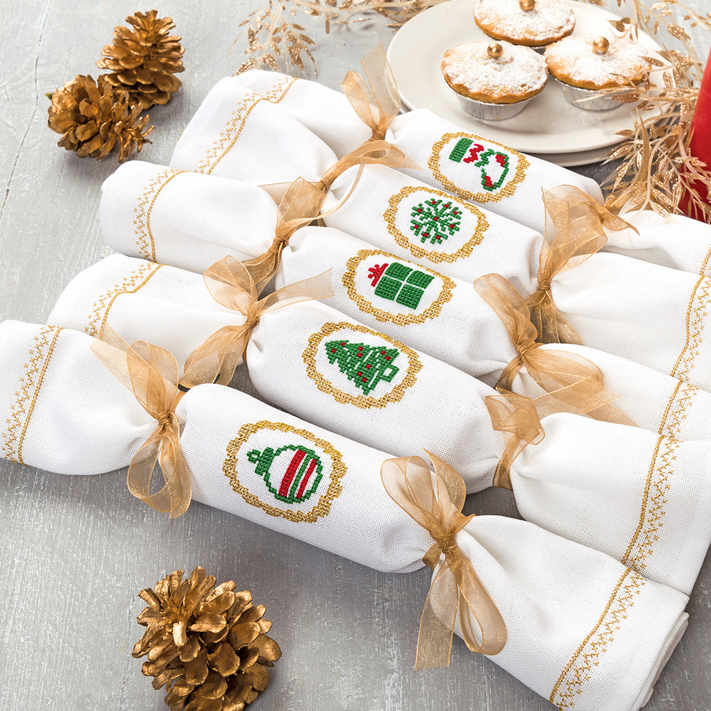 Christmas Cracker Napkins Cross Stitch PDF Patterns