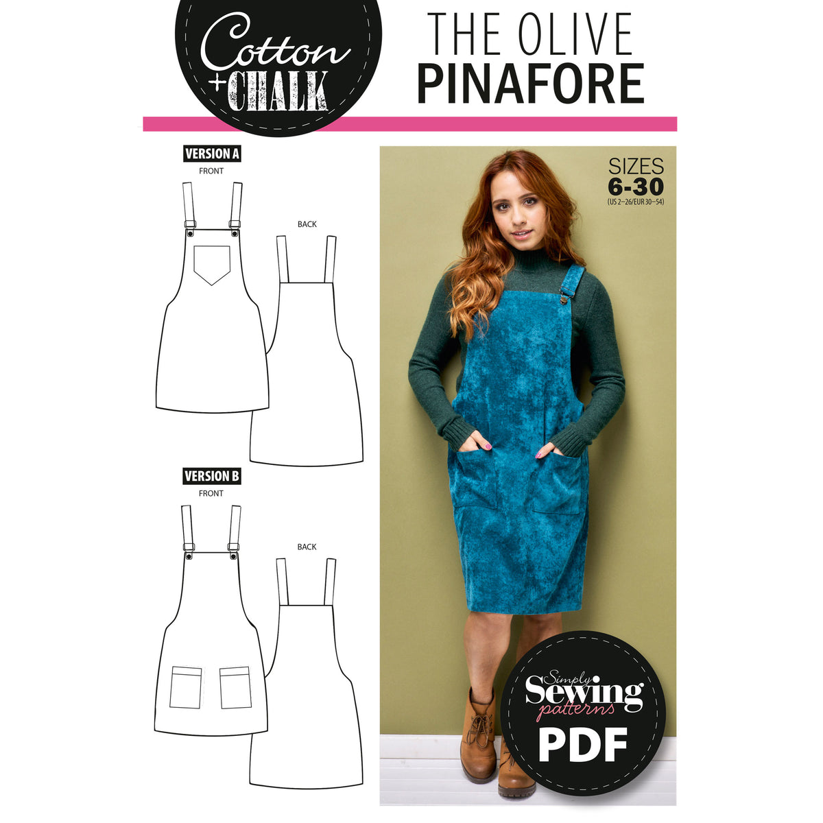 Olive Pinafore Sewing Pattern PDF