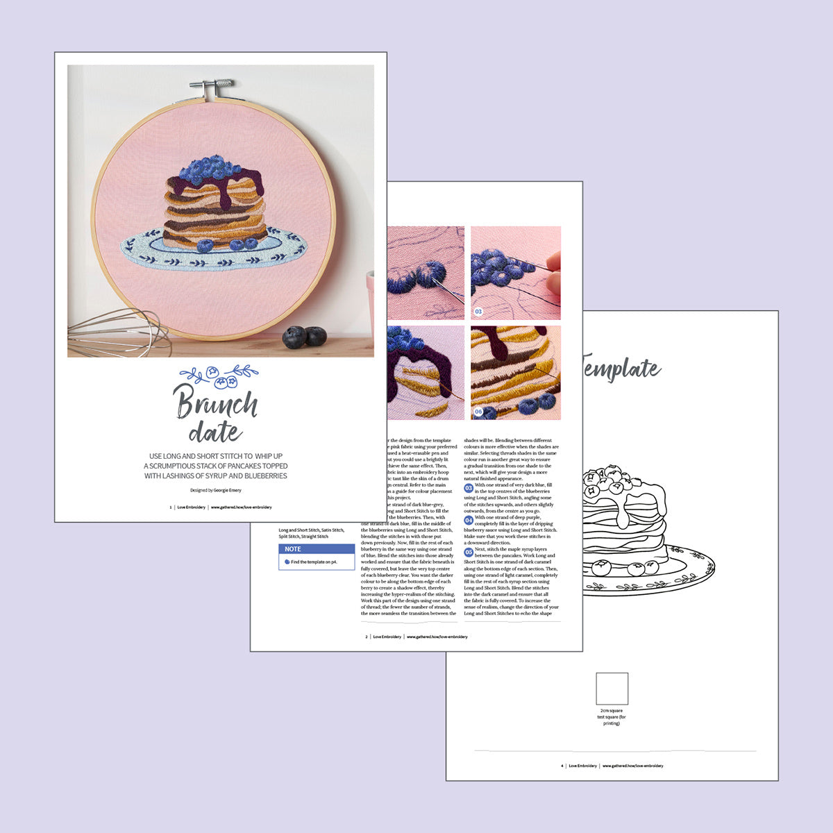 Pancake Stack Hoop Embroidery Pattern PDF