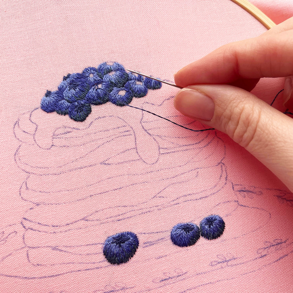 Pancake Stack Hoop Embroidery Pattern PDF