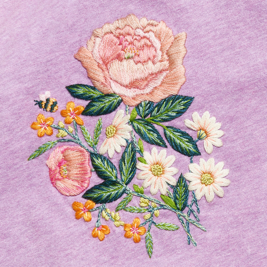Pretty Peony T-shirt Motif Embroidery Pattern PDF