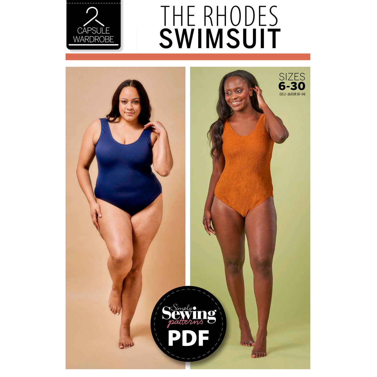 Rhodes Swimsuit Sewing Pattern PDF
