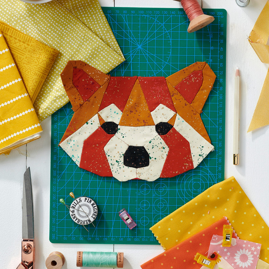 Red Panda EPP Quilt Block Pattern PDF