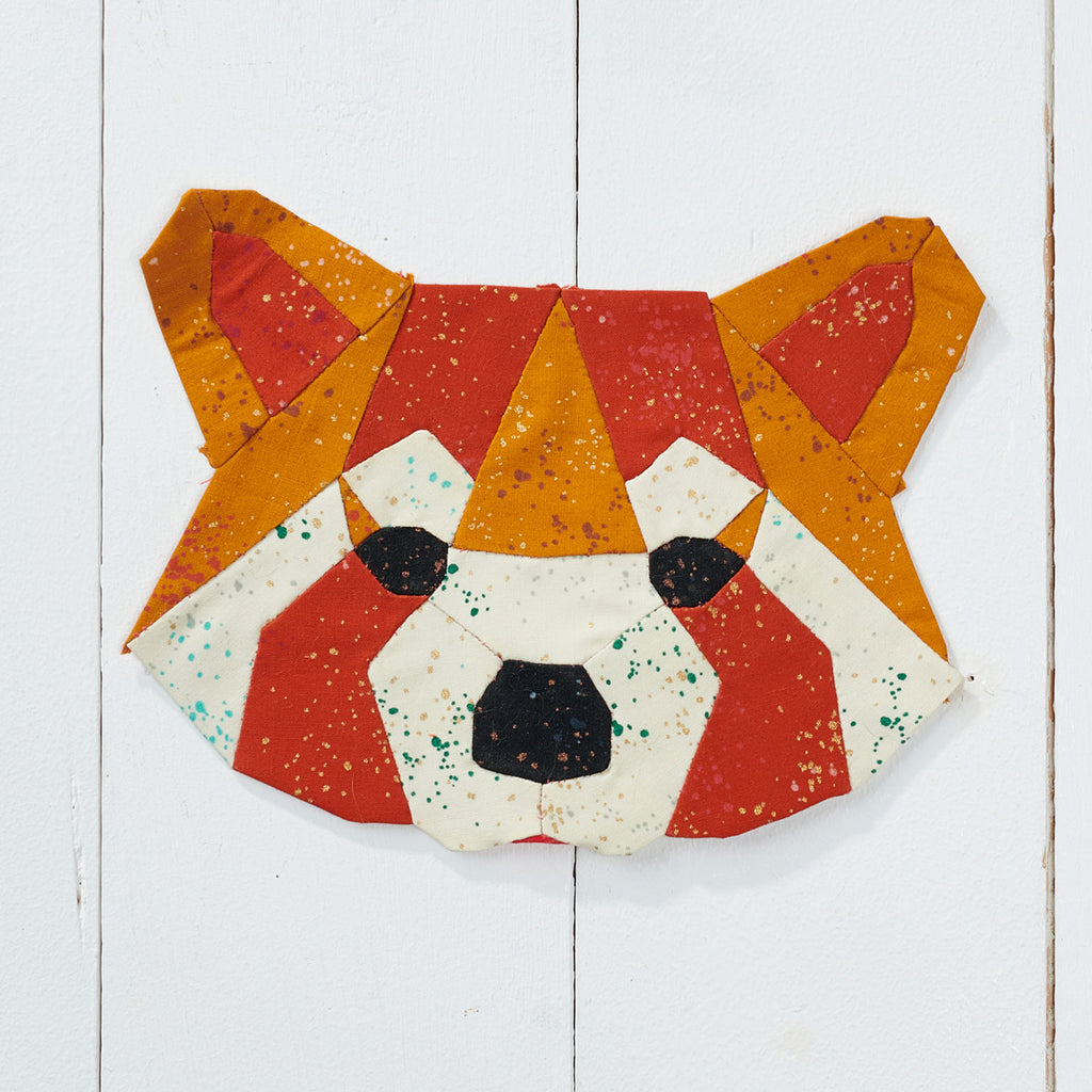 Red Panda EPP Quilt Block Pattern PDF