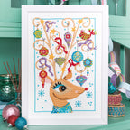 Decorative Christmas Reindeer Cross Stitch Pattern PDF