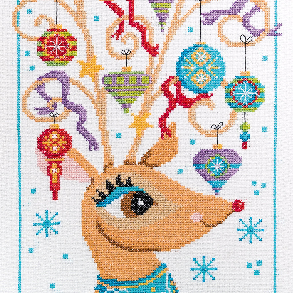 Decorative Christmas Reindeer Cross Stitch Pattern PDF