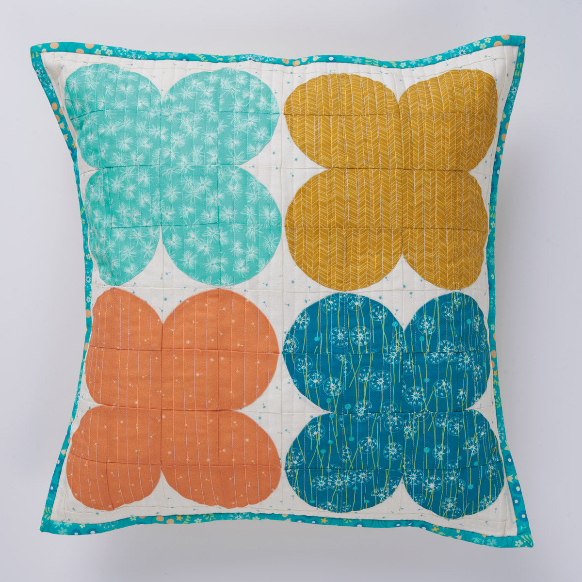 Retro Blooms Patchwork Cushions Sewing Pattern PDF